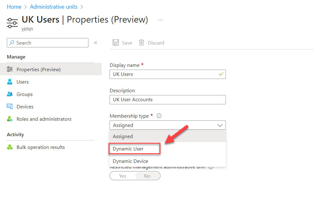 dynamic user membership type