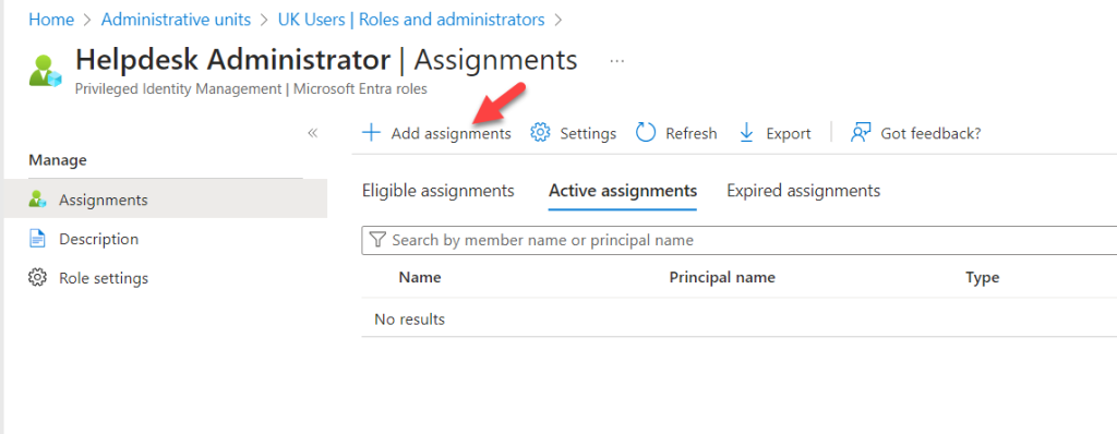 adding role assignments