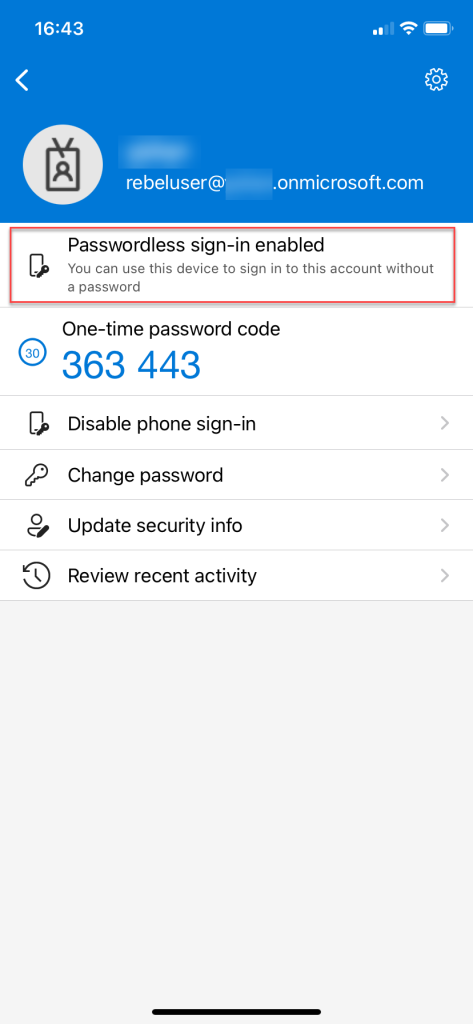 passwordless sign-in enabled