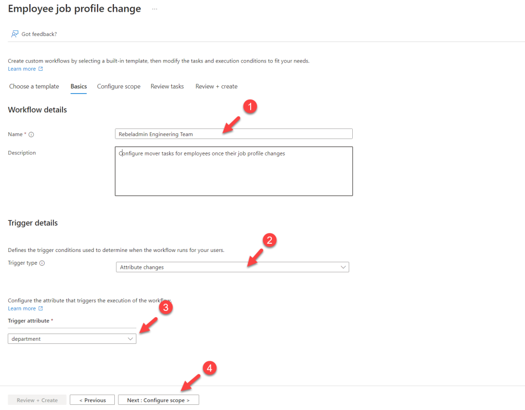 Entra ID lifecycle workflow workflow details